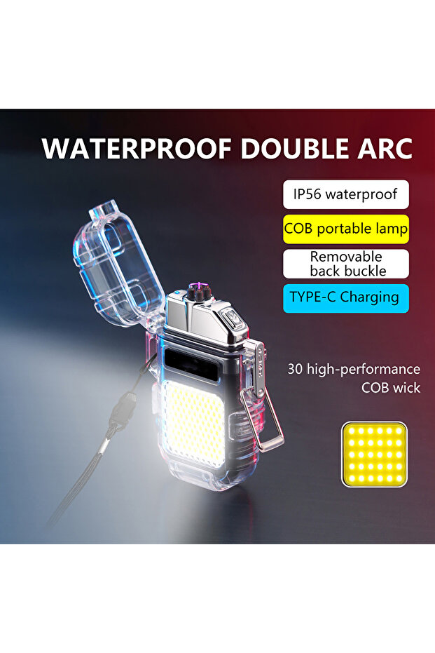 Double Arc Ignition Lighter Rechargeable USB-C, Flameless, Multicolour (Random) - 2