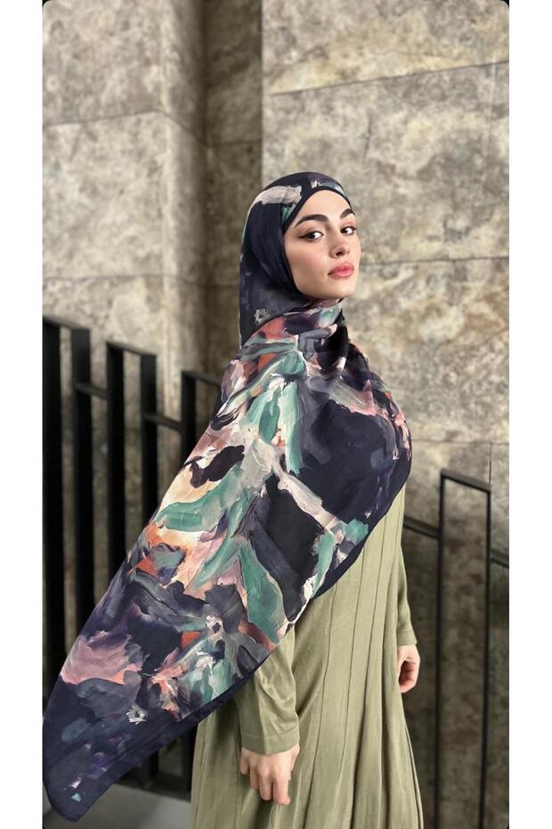 Bambu Kraş Renkli Şal - 1