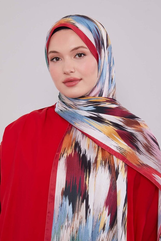 شال من نسيج التويل بنمط الكرز - 2