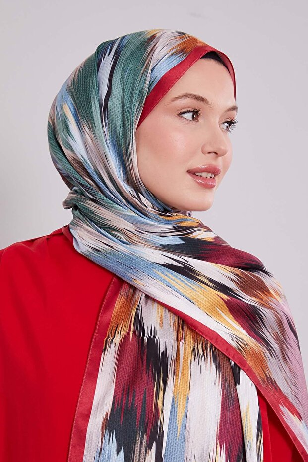 شال من نسيج التويل بنمط الكرز - 3