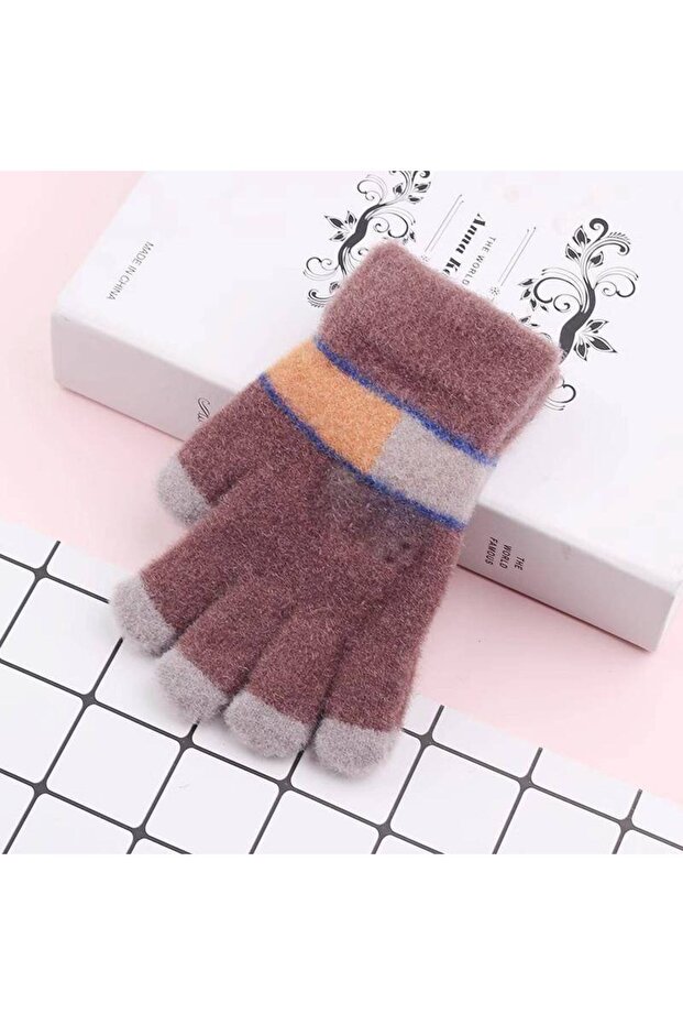 Boys' Gloves Autumn and Winter Fleece Wool Knitted Magic Finger Gloves
