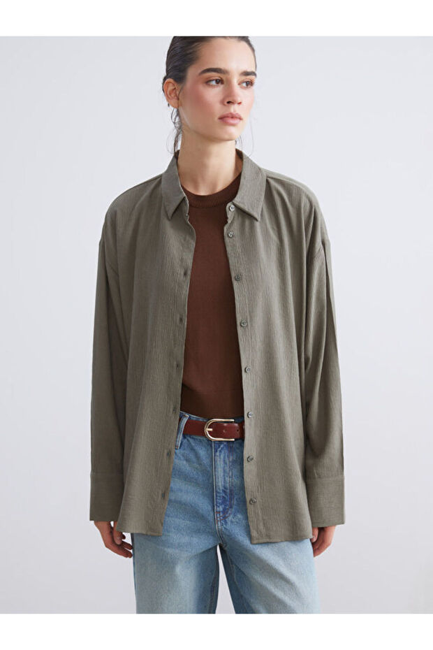 Esvab • Modern & Distinctive Textured Loose Fit Women's Shirt