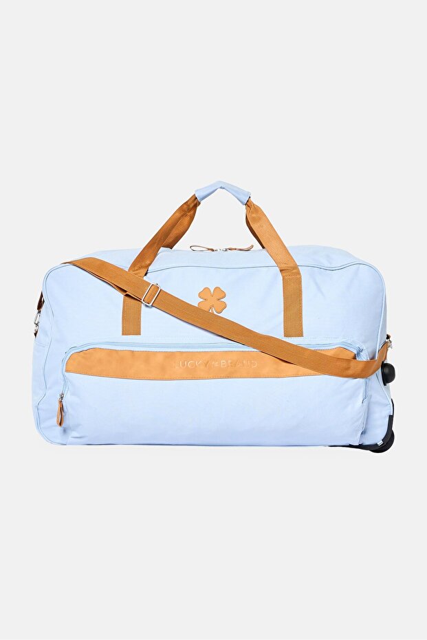Women Brand Logo Rolling Duffle Bag, Lavender