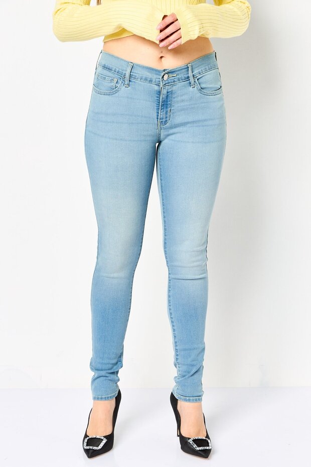 Women Supper Skinny Washed Stretchable Jeans, Light Blue