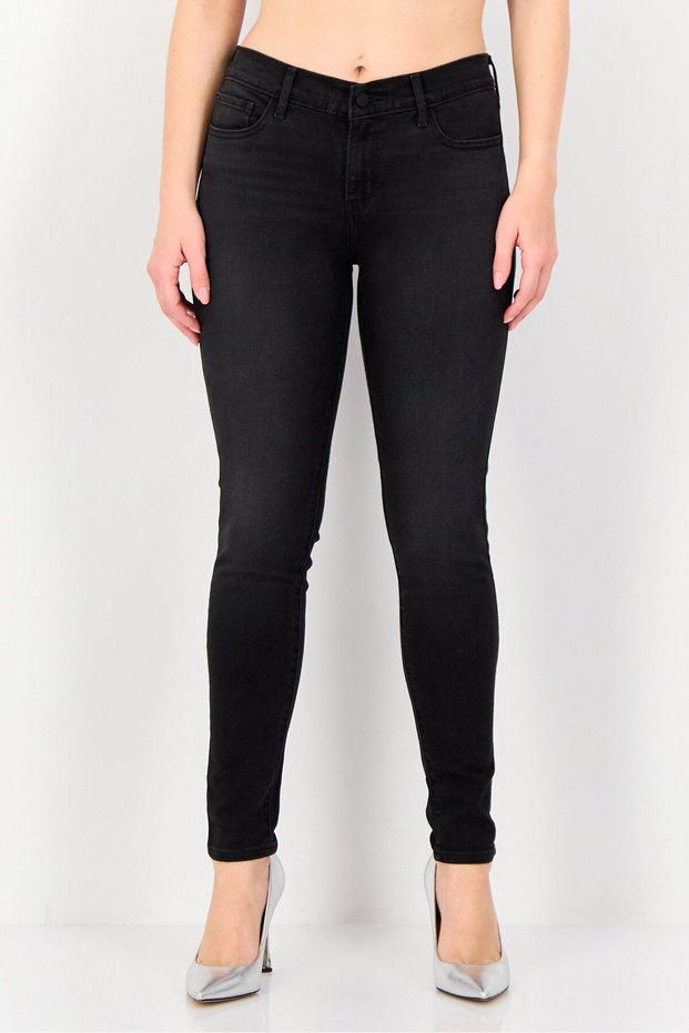 Women Skinny Fit Dark Wash Stretchable Denim, Black