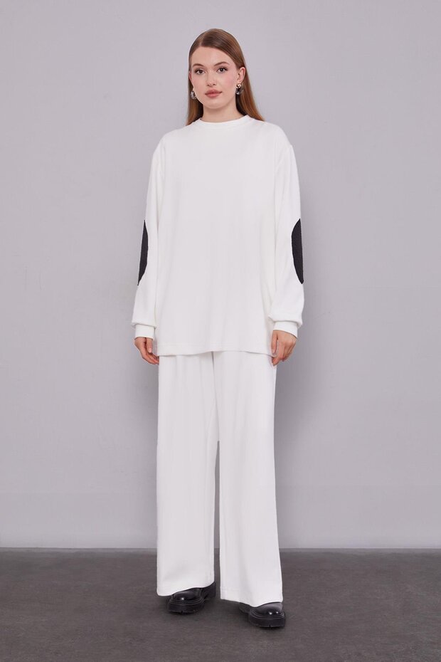 طقم ثلاثي منقوش ذاتيًا باللون الأسود طقم فيست - 2