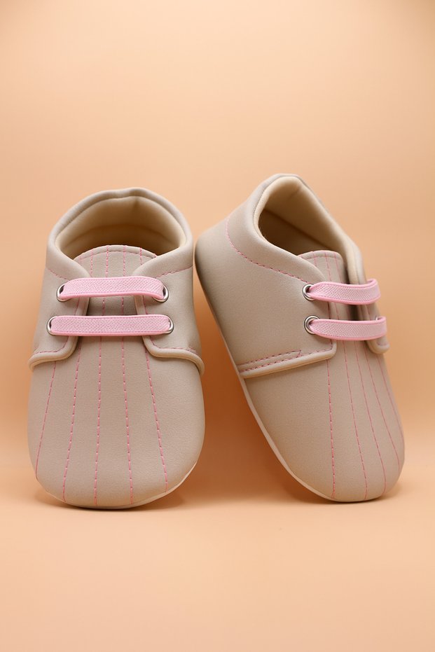 Baby Girl Embroidered/Elastic Shoes