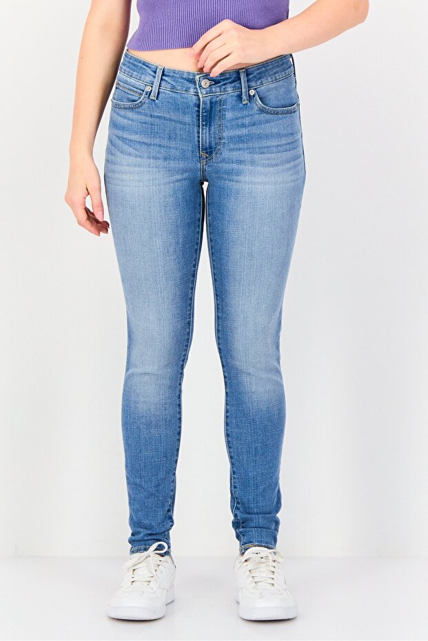Women Skinny Fit Washed Stretchable Jeans, Blue