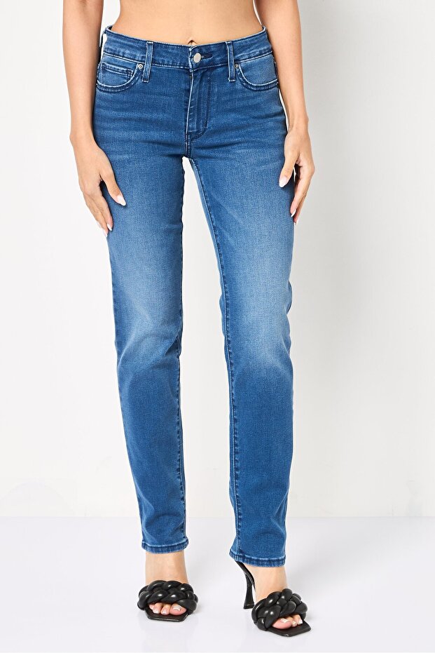 Women Slim Fit Wash Stretchable Denim, Mid Blue