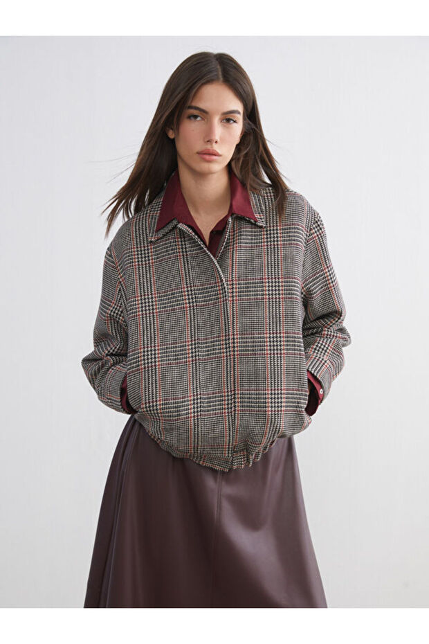 Timeless Clothing & Timeless Choices Shirt Roba Collar Herringbone Embroidered Women's Cashmere Jacket