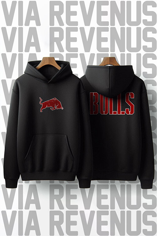 Bulls Printed 100% Cotton Premium Quality Hooded Sweatshirt