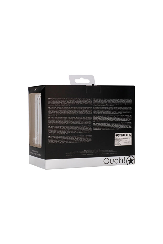 Ouch! by shots Rounded Medium Interchangeable Butt Plug Set - 3