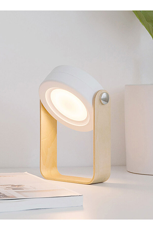 مصباح مكتب LED أبيض قابل لإعادة الشحن بأبعاد 37 × 142 × 194 مم