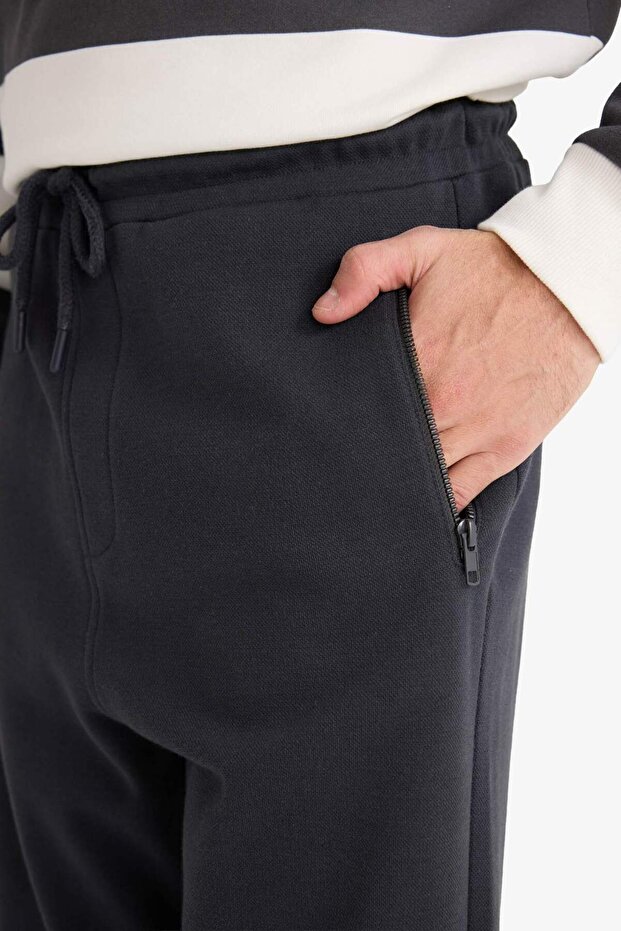 Regular Fit Beli Bağcıklı Düz Paça Eşofman Altı F0965AX25AU - 4