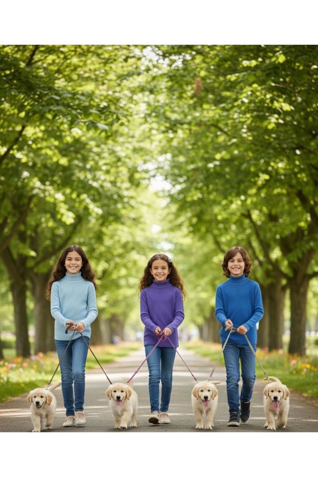 Unisex Children's Long Sleeve Full Turtleneck Corded Fabric Kaskorse Cotton Sweater Body 3 Pieces Turquoise Purple Cobalt