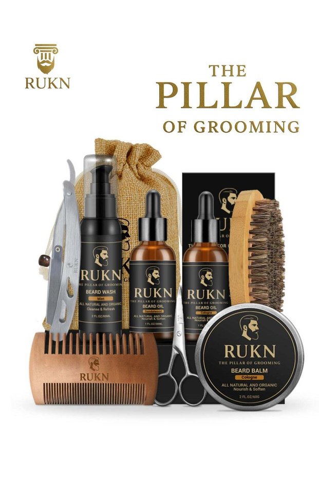 Beard Grooming Kit for Men – Complete Beard Care Set with Oils, Balm, Comb & Accessories