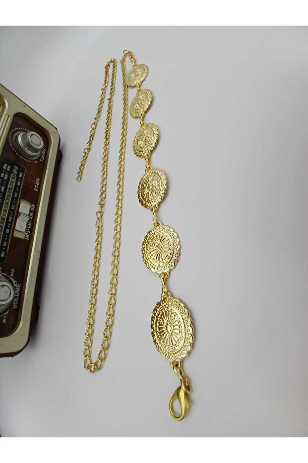Women's Pants Belt with Special Processing Details Chain, Dress Belt, Coat Belt