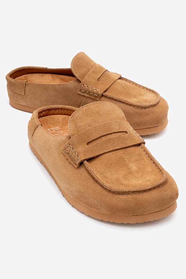 Priva Toprak Suede Genuine Leather Women's Slippers