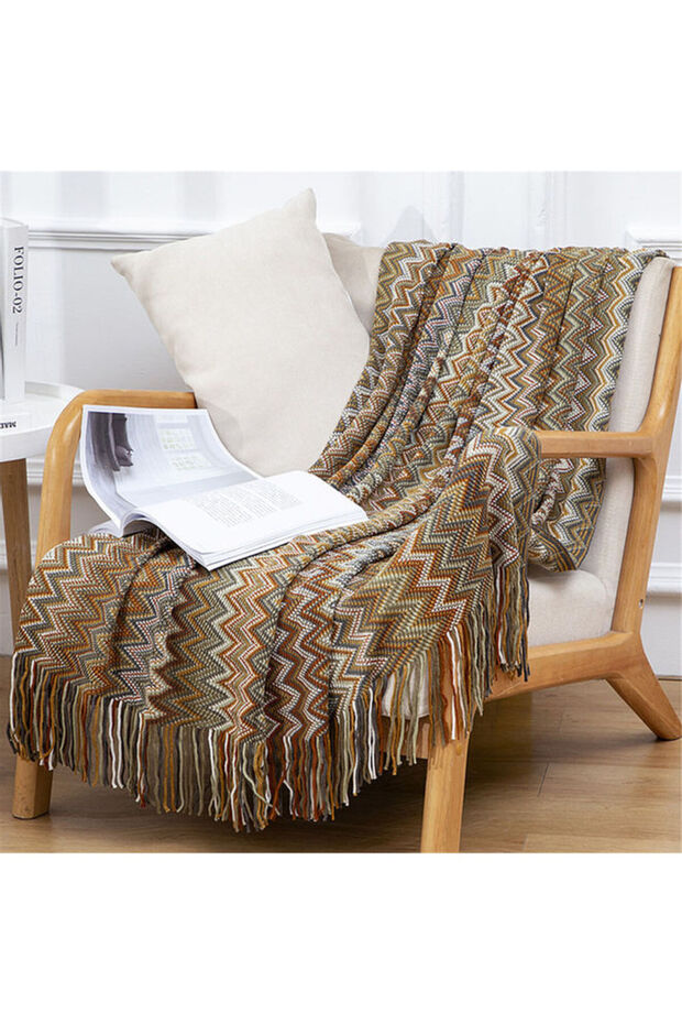 Striped Polyester Sofa Blanket 130x170cm - 2