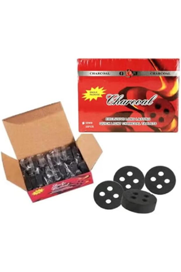 /Bamboo Charcoal Tablets for Hookah, Shisha, BBQ, Bakhoor & Incense (20 pcs, 20 mm)