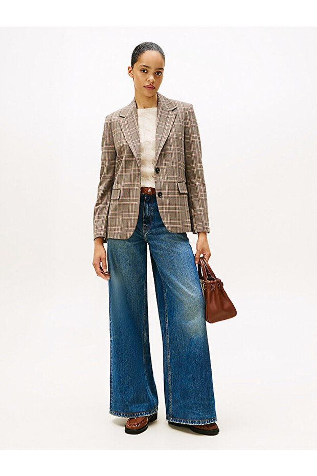 Check Regular Fit Single Breasted Blazer - 4