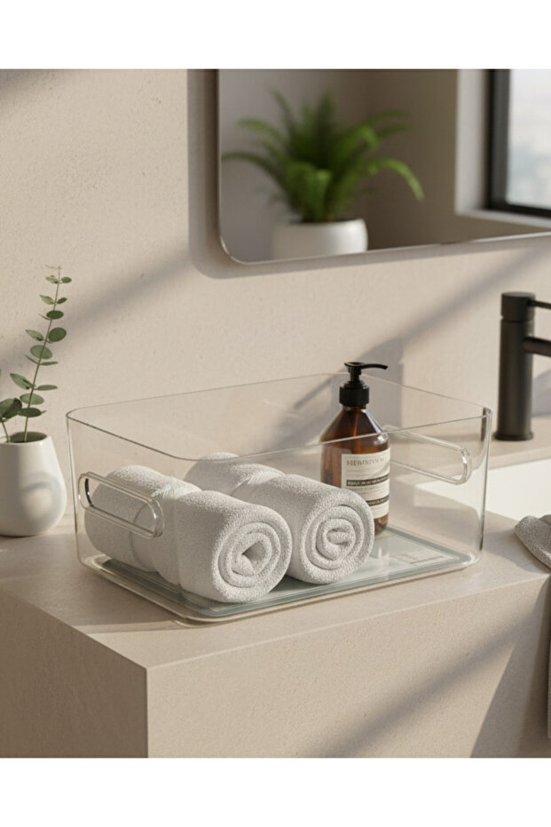 سلة تخزين شفافة (كبيرة) - 1