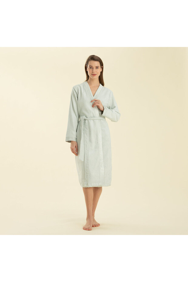 Solid Unisex Bornoz Okyanus - 2