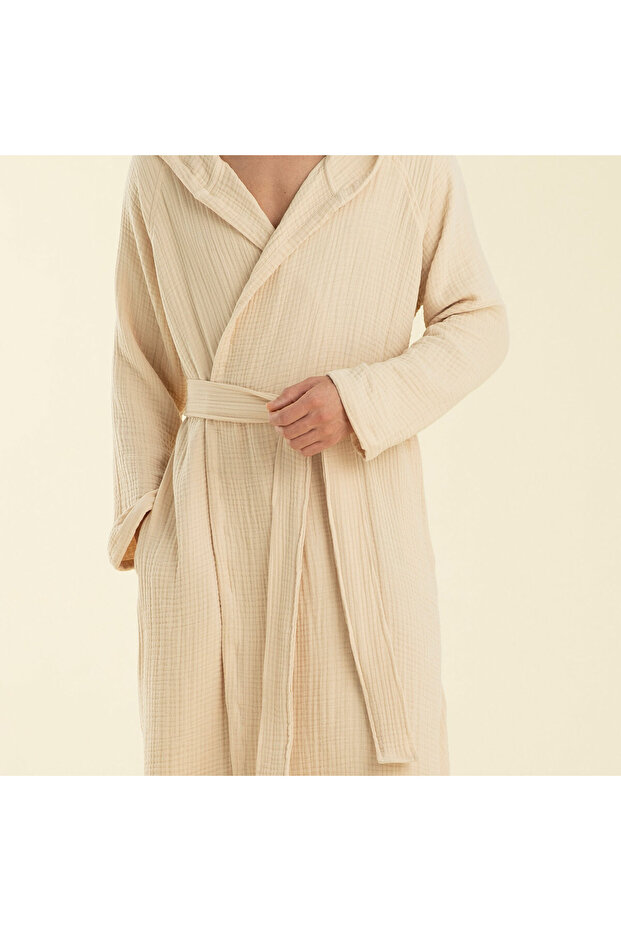 Armin Unisex Bornoz Bej - 5