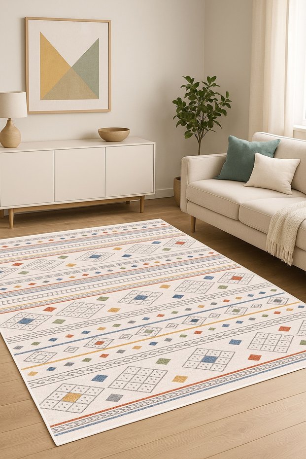 Machine Washable Non-Slip Sole Stain Resistant Digital Kitchen Rug Living Room Rug and Runner Rug