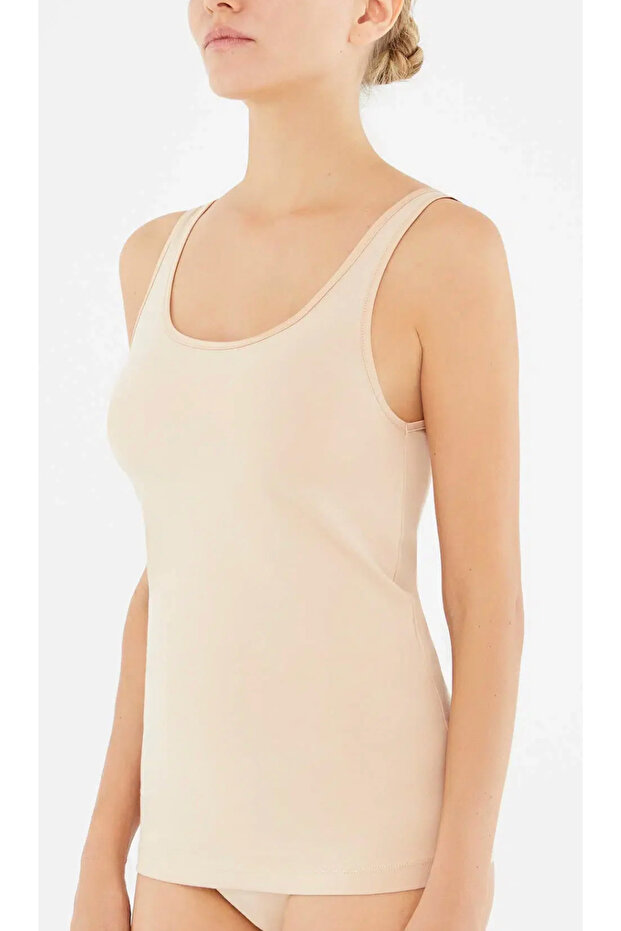 Kadın Geniş Yaka - Kalın Askılı, Basic % 95 Cotton 2'li Atlet - 5