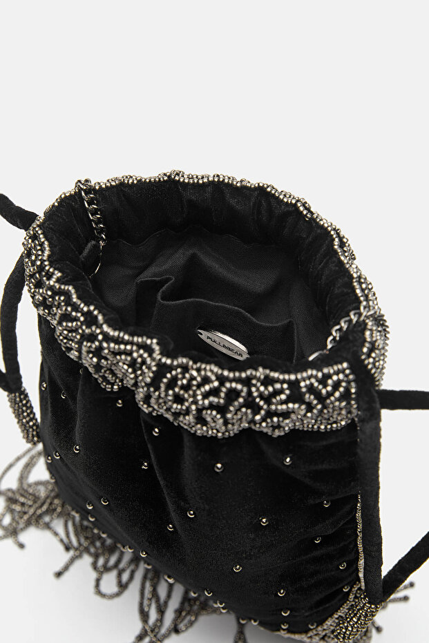 Kadife boncuklu çanta - 3