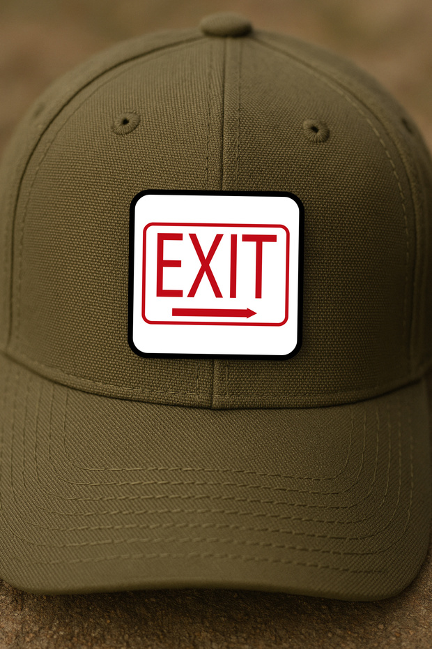 Red Written “Exit” Exit Sign Warning Patch / Patch / Emblem - 3