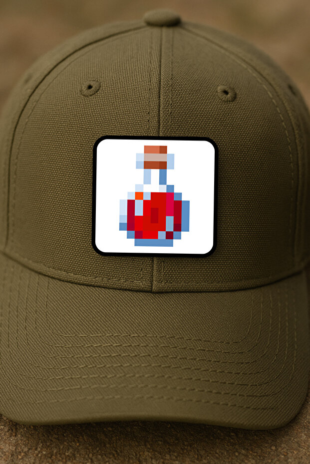 ملصق / شارة / شعار بتصميم زجاجة الإكسير الأحمر على طراز بيكسل - 3