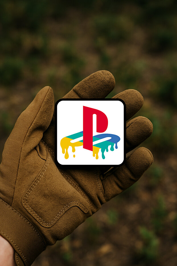 شعار / شارة / شعار تجاري لوحدة التحكم في الألعاب بتأثير الذوبان الملون - 1