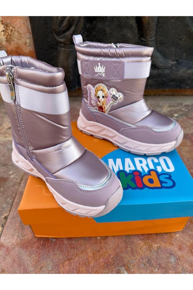 Marcokids Size 27-32 Water Repellent Girls' Boots with Fur Inside