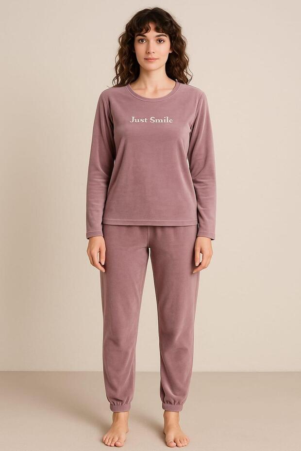 Women's 13164-2807 long sleeve velvet pajama set
