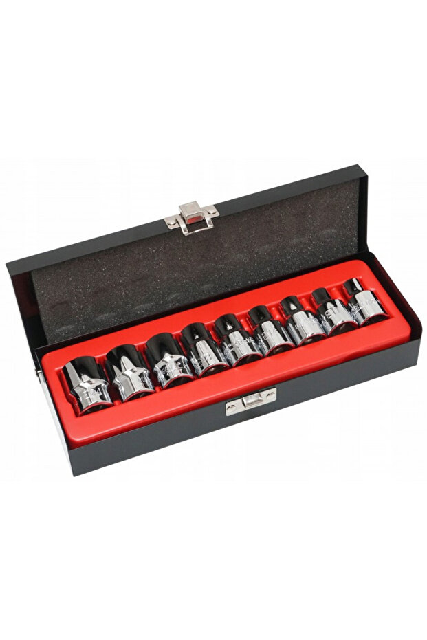 Set chei TORX 1/2" E10-E24 9 elemente VERKE V39111 - 1