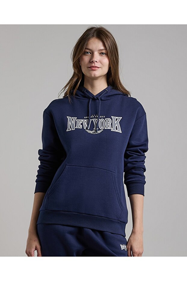 Printed Hoodie with Long Sleeves