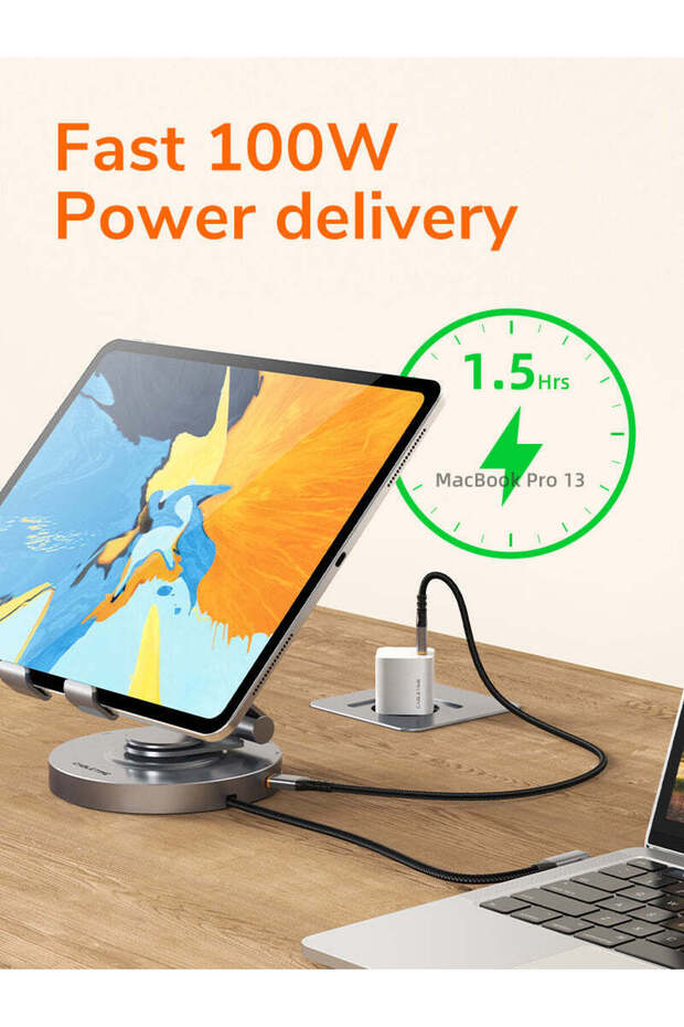 حامل الجهاز اللوحي + محطة إرساء USB-C 8 في 1 - 5