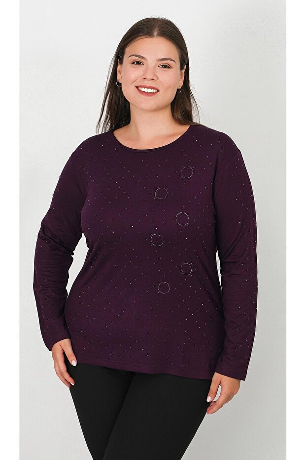 Stone Printed Combed Cotton Blouse - 1