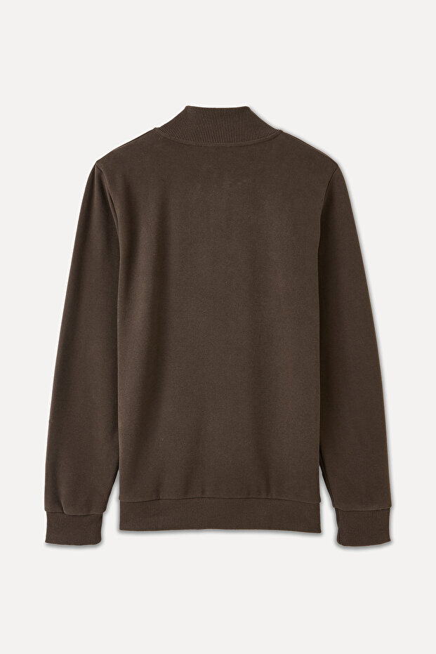 DÜĞMELİ DİK YAKA SWEATSHIRT - 7