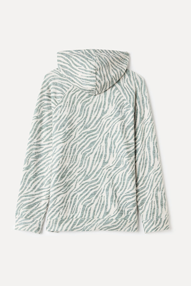 BASKILI KAPÜŞONLU SWEATSHIRT - 2