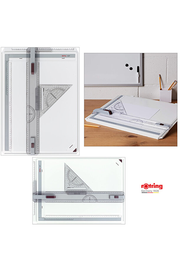 Rapid A3 Drawing Board, Professional Set with Square and Triple Fixing System - 4