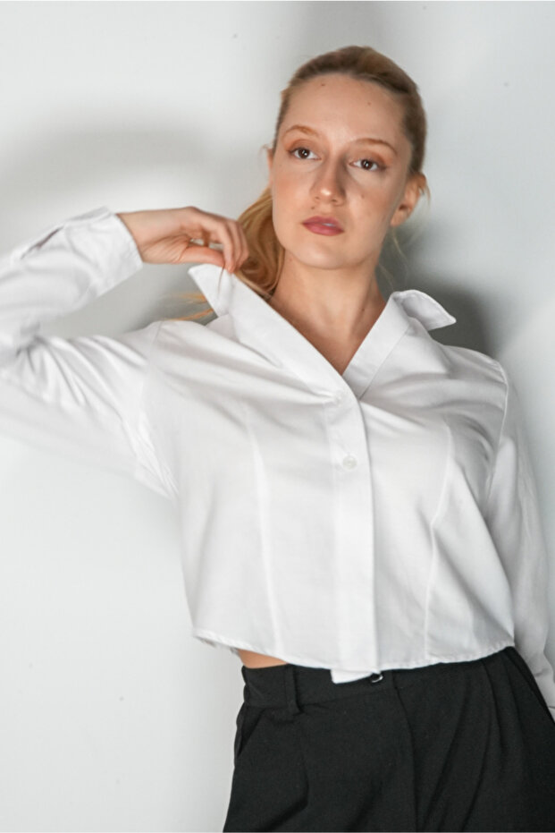 Oxford Cropped Gömlek - 1