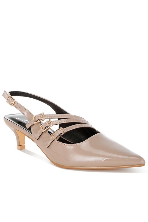 Women Triple Strap Slingback Sandals in Taupe