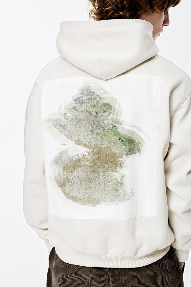 DWF grafik kapüşonlu sweatshirt - 3