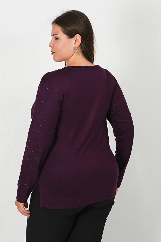 Stone Printed Combed Cotton Blouse - 5