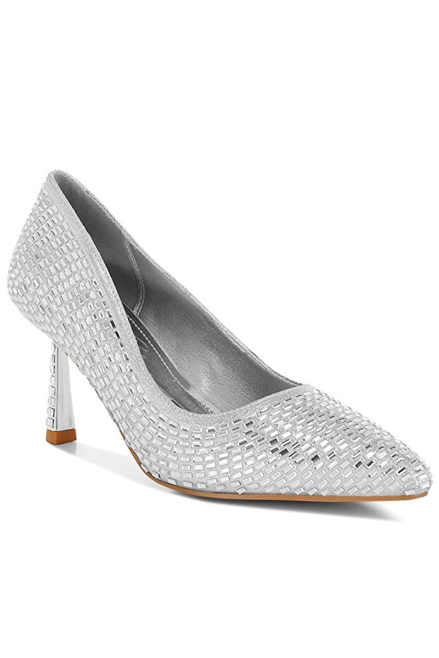 Women Rhinestones Embellished Pumps in Silver