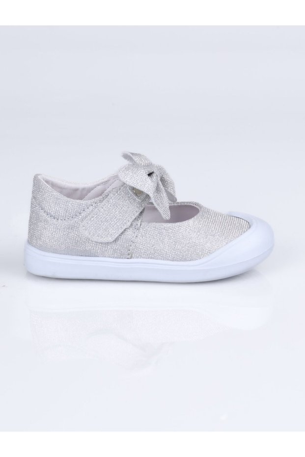 S.110 Bowknot Ballerina Ballet Shoes İ.B.-Silver - 23