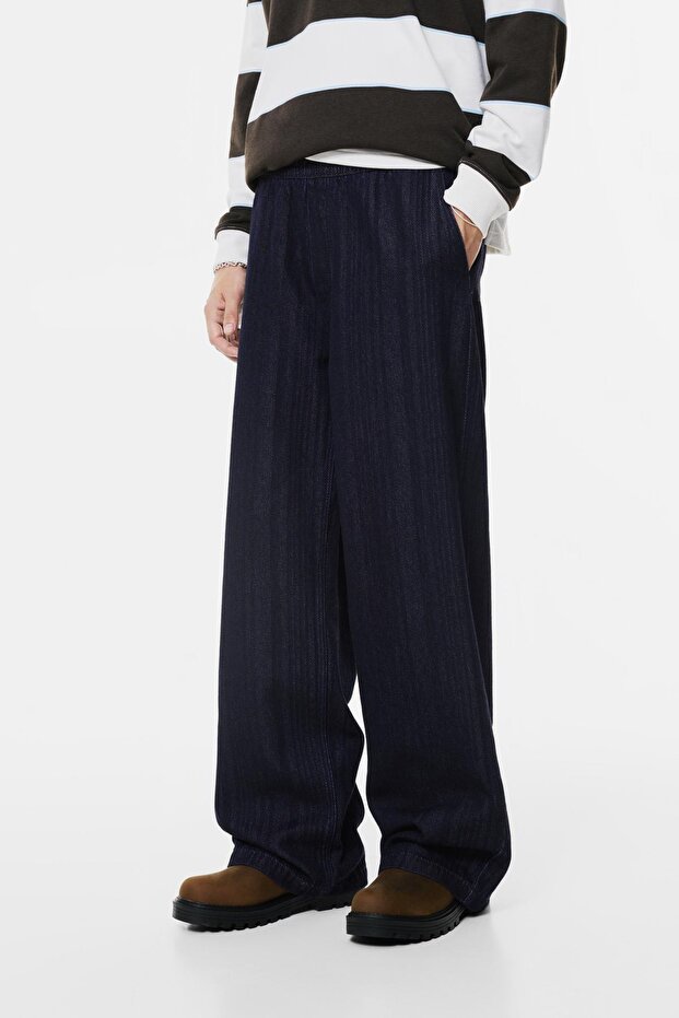 Geniş paça jogger jean - 5